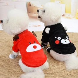 Dog Apparel Flannel Cartoon Pet Coat Puppy Neck Pullover For Dogs Cats Costume Clothes Hoodies Sweater