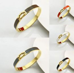 Luxury Top Fine Steel Bangle Pure 925 Sterling Silver Jewelry For Women Enamel Bangle designer Gold Bangle Wedding Engagement birthday gift with box