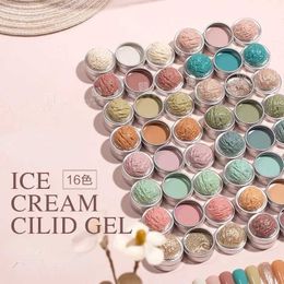 Nail Gel 64 Colour Solid Polish Glue Ice Cream Texture Pat-glue Blend Gradient Paint Filling Cans Q240507