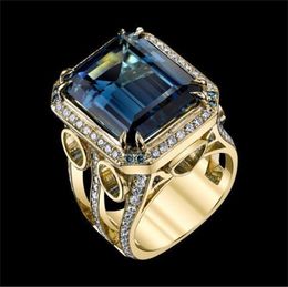 14K Yellow Gold Colour Natural Sapphire Jewellery Ring for Men Women Fine Anillos De Wedding Bizuteria 14 K Pure Gemstone 2112171629572