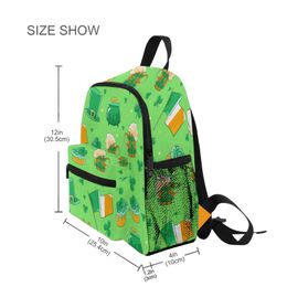 Backpacks 2021 3D St Patricks Day Leaf Hat Backpack for School for Boys Girls Childrens Bag Kids Mochila Escolar Knapsack Kids Satchel