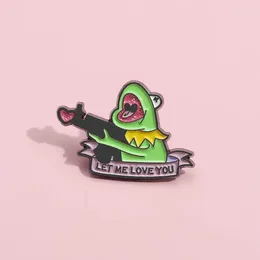 Brooches Punk Creative Animal Series Love Sniper Frog Shaped Brooch Metal Enamel Badge Clothing Backpack Pins Accessories Jewelry Gifts