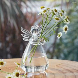 Vases Hanging Transparent Angel Hydroponic Vase Decorative Plant Pot Simple Home Living Room Study Desktop Ornament Glass Flowerpot