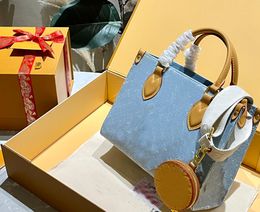 denim bag Designer bag vintage women cross body Luxury handbags Hobo Shoulder Bags Blue Denim flower messenger Bag
