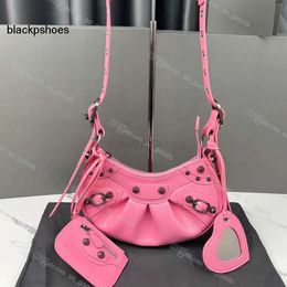 Balencig Le Cagole Motorcycle Designer bag Shoulder Bags Genuine Leather Bag Women Luxury Fashion Crossbody Pink Mini Small Crocodile Black Silv N6LJ