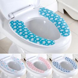 Toilet Seat Covers 2X Cover Cushion Multicolored Cute Looking Cartoon Style Warm Pad Exquisite Home Supplies Seats Warmer Pink