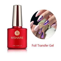 Nail Gel MSHARE nail foil transfer gel glue sticker Q240507