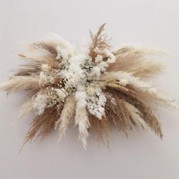 Decorative Flowers Natural Fluffy Dried Pampas Grass Arch Arrangement Boho Home Style Flower DIY Wedding Living Room Decor