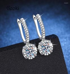 Stud Earrings Silver 925 Original Total 2 Carat Brilliant Cut Diamond Test Past Moissanite Wedding For Teen Girls Gemstone Jewelry6305608