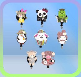 New Key Rings Medical Cartoon Retractable ID Badge Reel Name Card Holder With Clip Animal Shape For Nurse Doctor Gift9445489