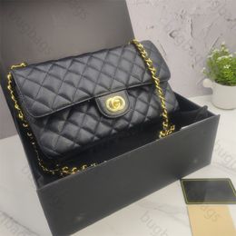 Gold Chain Designer Bag Women Women Flap Bolsa de ombro Caviar Bolsas de Caviar Designer Mulheres Bolsa Diamante Compras Compras Cruzada para Carta Bolsa Com Box Brand Dhgate