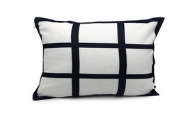 9 panel pillow cover Blank Sublimation Pillow case black grid woven Polyester heat transfer cushion cover throw sofa pillowcases 49074124