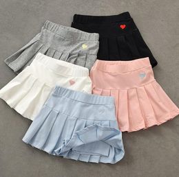 girls kids Pleated skirt pants solid simple skirts prevent child wardrobe malfunction trendy soft Skirts