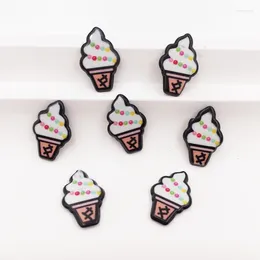 Decorative Figurines 20 PCS Colorful Mini Ice Cream Flat Back Acrylic Sheet Miniature Pattern Applique DIY Scrapbook Home Decor Crafts