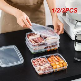 Storage Bottles 1/2/3PCS Food Fruit Box 4 Grids Portable Compartment Refrigerator Freezer Organizers Sub-Packed Onion Ginger Clear