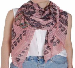 Sugar Skull Scarf Long Oversized Lightweight Printed Shawl Wrap drop 5860361