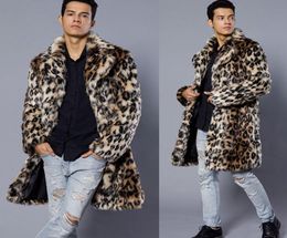 Leopard Colour T0795 Imitation Fur Men039s Suit Collar Coat Designer Warm Autumn Winter Style 2Q691862045