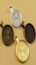 10pcs Multi Colours 20mm Necklace Pendant Setting Cabochon Cameo Base Tray Bezel Blank Fit Cabochons Jewellery Making Findings2718827