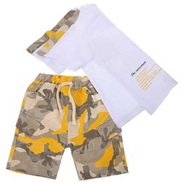 Girl's Dresses Boys clothing set summer set short sleeved T-shirt childrens clothing set summer setL240508