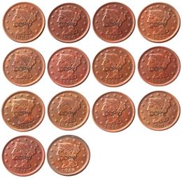 US Coins Full Set 18391852 14pcs Different dates for Chose Braided Hair Large Cents 100 Copper Copy Coins250z2121501