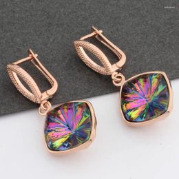 Dangle Earrings 2024 Trend 585 Rose Gold Colour Engagement Wedding Party Gift Romantic Fashion Jewellery For Women Big