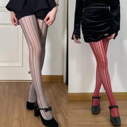Women Socks Elegant And Fashionable Women's Stockings Hosiery Stripe Pattern Fishnet Tights High Waist Pantyhose