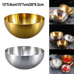 Bowls Stainless-Steel Salad Bowl Cooking Tableware Rice Soup Heat-Insulated Double Walled Mixing Kitchen