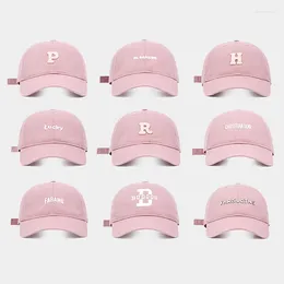 Ball Caps Pink Sweet Cute Women's Fashion Autumn Winter Versatile Baseball Cap Embroidered Patch Sanded Outdoor Warm Deep