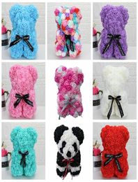 1set 25cm Bear of Roses Artificial Flowers Home Wedding Festival DIY Cheap Wedding Decoration Gift Box Wreath Crafts3844913