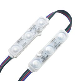 Import Chip RGB SMD 5050 3 LED Ultrasonic Injection Lens LED Module 12V Waterproof IP68 LED String Fita Rope Tape LL