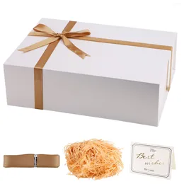 Gift Wrap Luxury Magnetic Box Rectangle With Ribbon Card And Shredded Paper Anniversary Birthday Folded Boxes