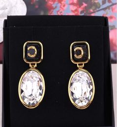 Top quality drop earring with transparent and black Colour diamond for women wedding Jewellery gift PS36732322460