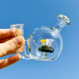 Mini Glass Bong Mushroom Percolator Filter Hookah Dab Rig Recycler Water Bongs Bubbler Thick Heavy Smoking Pipes with 14mm Bowl