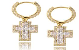 Hip Hop Square CZ Stone Paved Bling Ice Out Earring for Men Women CZ Earrings Male Fashion Jewellery wjl35449152164