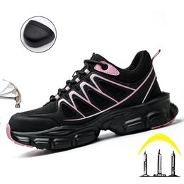 Fashion Safety Shoes Women Work Sneakers Indestructible Shoes Puncture-Proof Protective Shoes Work Boots Steel Toe Shoes Light 240428