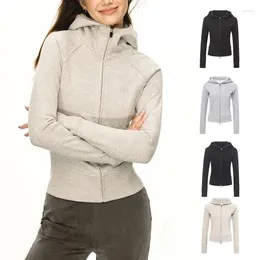 Women's Jackets Outdoor Sports Leisure Short Hooded Coats Spring Autumn Solid Color Patchwork Female Zipper Slim Fit Jacket