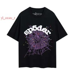 Designer T-shirt Sp5de Men Tshirt Pink Young Thug Spide web 555 Man Quality Foaming Printing Pattern Fashion Top Tee Shirts Short Sleeves Luxury Women Summer 4965