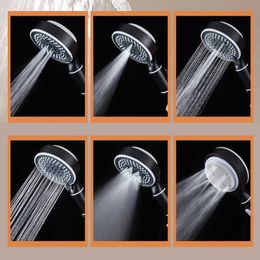 Bathroom Shower Heads 5 Modes Water Saving Shower Head Handle Anti Limestone High Pressure Spa Filter Bath Bathroom Faucet Accessories Brush