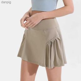 Skirts Sean Tsing Tennis Skirts with Shorts Women High Waist Pleated Mini Skorts Badminton Running Training Athletic Skirt Y240508