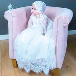 Christening dresses Dress Lace Sticker Baby First Communion Ruched Beads Newborn Baptist Q240507