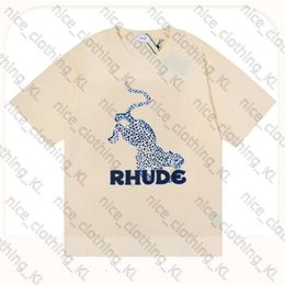 RH Designers Mens Rhude Embroidery T Shirts For Summer Mens Tops Letter Polos Shirt Womens Tshirts Clothing Short Sleeved Large Plus Size 100% Cotton Tees Size S-Xl 919