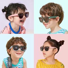 Sunglasses Children Fashion Vintage Leopard Double Colour UV400 Sunglasses Girl Outdoor Sun Protection Sunglasses Kid Eye Protection Glasses