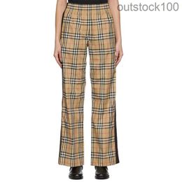 Top Level Buurberlyes Designer Pants for Women Men More Styles Eggplant Womens Checkered High Waist Wide Leg Pants 80 with Original Logo