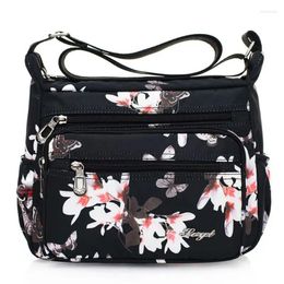 Shoulder Bags Nylon Floral Multi-Pocket Crossbody Purse For Women Travel Bag M68C