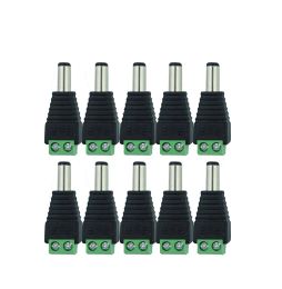 100 Pcs 12V 2.1 x 5.5mm DC Power Male Plug Jack Adapter Connector Plug for CCTV single Colour LED Light LL