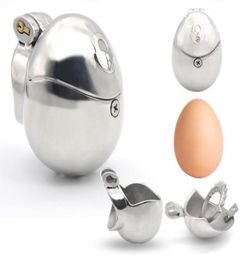 2020 New Stainless Steel Male Egg-Type Fully Restraint Cock Cage Spikes Penis Ring Bondage Device Adult Sex Toy 3 Size BDSM Toys5334106