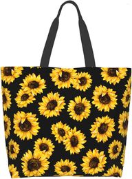 Storage Bags Sunflower Large Tote Bag For Women Casual Shoulder Crossbody Handbag Waterproof Beach Travel Grocery Shopping Gifts