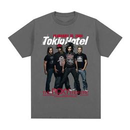 s New Rock Band Tokio Hotel Music Graphic T Shirt Men Women Hip Hop Punk Gothic T-shirt Pure Cotton Oversized Short Sleeve T-shirt J240506