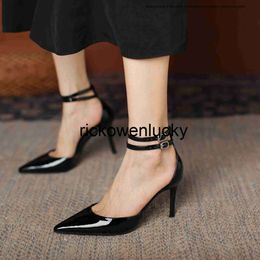 the row High heeled shoes Children's design sense Small crowd The row 2022 new style belt sandals Hollow pointed single shoes Female IY5C