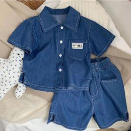 Clothing Sets Boy 2 Pcs Set Denim Kids Clothes Suits Children Baby Outfits Summer 24-013